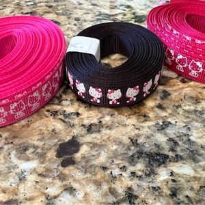 Lot Hello Kitty pink, red & black ribbon, 3/8”grosgrain
